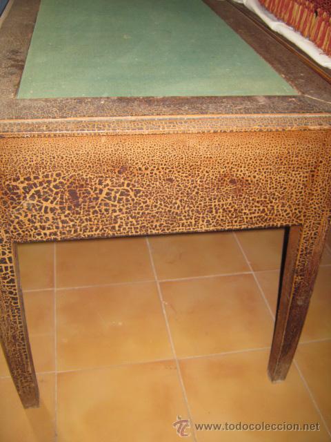 Antigüedades: Mesa de despacho estilo Jorge IV, craquelada. - Foto 4 - 26490661